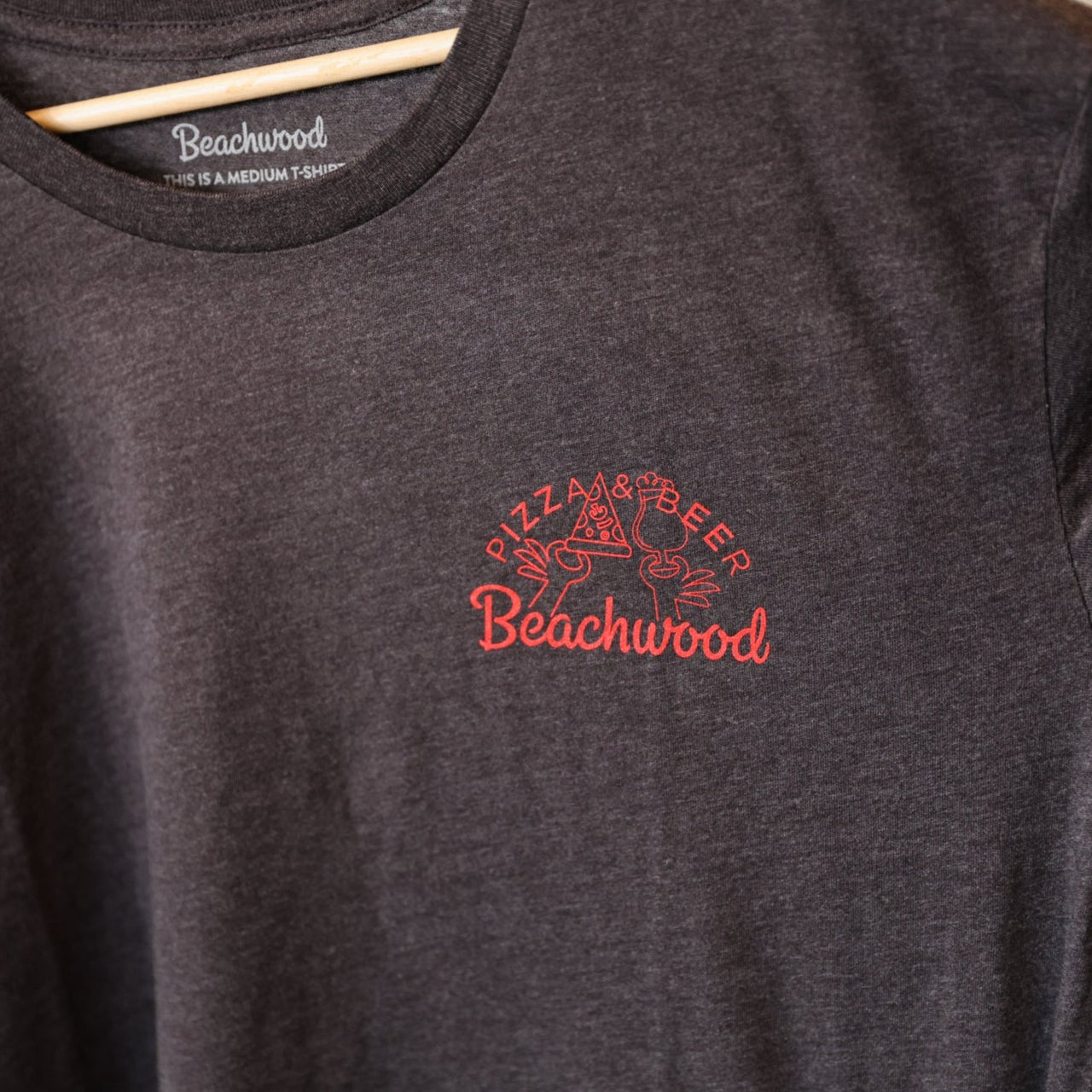 Beachwood Pizza & Beer T-Shirt - Charcoal Heather - Unisex